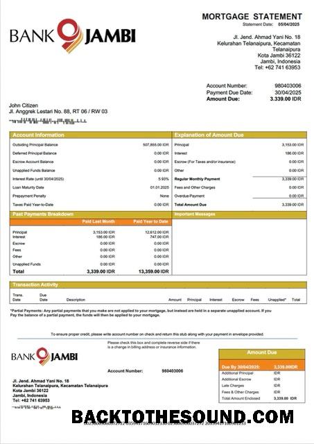 İndir Endonezya Banka Jambi İpotek Hesap Özeti Word and PDF Örnek örnek