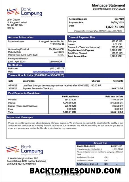 İndir Endonezya Banka Lampung İpotek Hesap Özeti Word and PDF Örnek şablon
