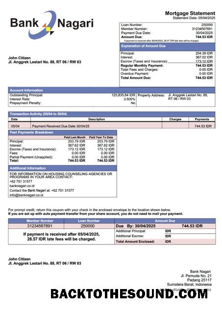 İndir Endonezya Banka Nagari İpotek Hesap Özeti Word and PDF Örnek örnek