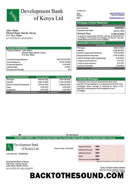 İndir Kenya geliştirme Banka of Kenya İpotek Hesap Özeti Word and PDF Örnek tasarım