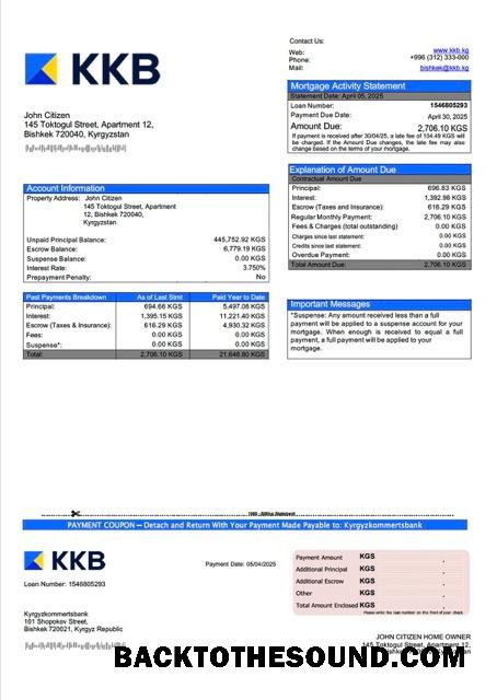 İndir Kırgızistan Kyrgyzkommertsbank İpotek Hesap Özeti Word and PDF Örnek taslak