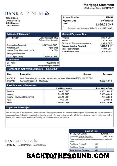 İndir Lihtenştayn Banka Alpinum İpotek Hesap Özeti Word and PDF Örnek ön izleme
