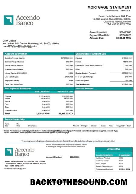 İndir Meksika Accendo Banco İpotek Hesap Özeti Word and PDF Örnek tasarım