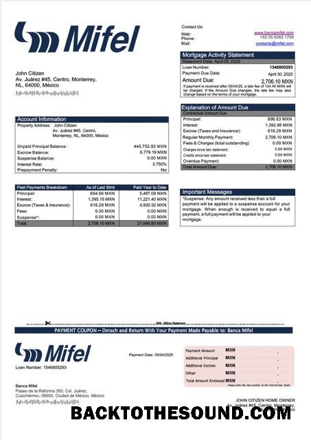 İndir Meksika Banca Mifel İpotek Hesap Özeti Word and PDF Örnek taslak