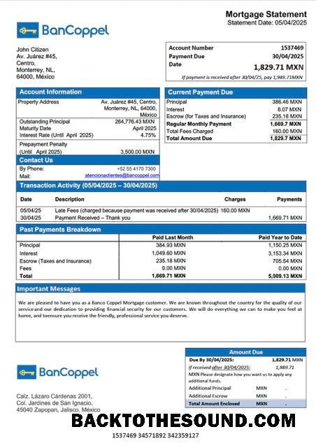 İndir Meksika Banco Coppel İpotek Hesap Özeti Word and PDF Örnek ön izleme