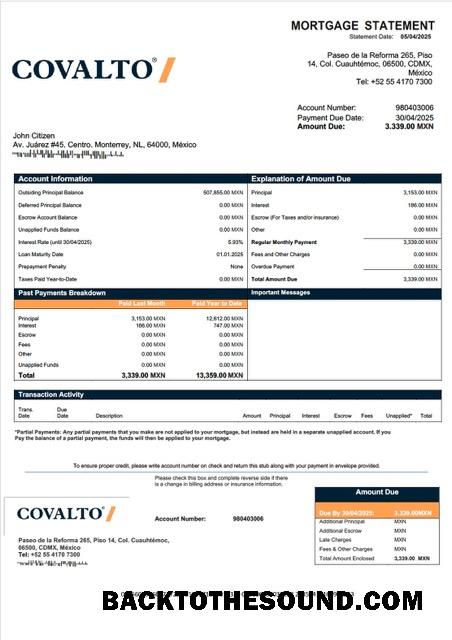 İndir Meksika Banco Covalto İpotek Hesap Özeti Word and PDF Örnek ön izleme