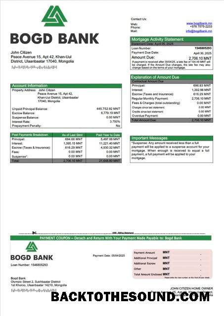 İndir Moğolistan Bogd Banka İpotek Hesap Özeti Word and PDF Örnek ön izleme