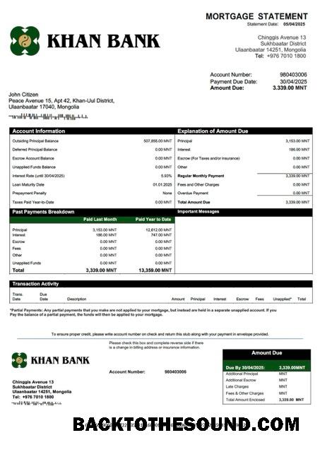 İndir Moğolistan Khan Banka İpotek Hesap Özeti Word and PDF Örnek örnek