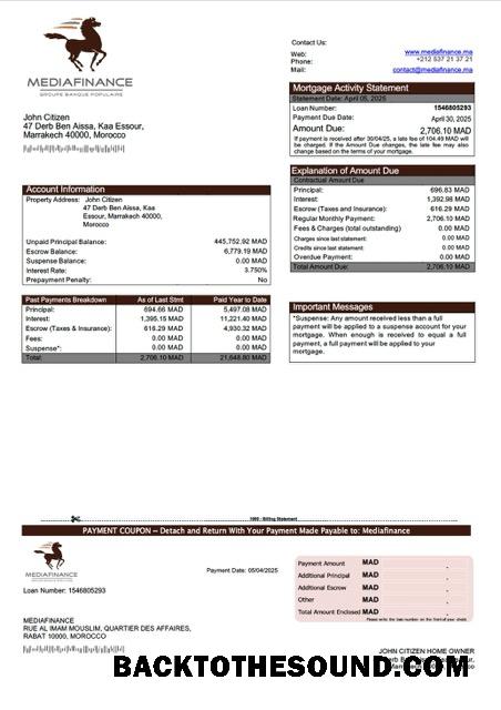 İndir Fas Mediafinance İpotek Hesap Özeti Word and PDF Örnek taslak