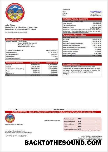 İndir Nepal Agriculture geliştirme Banka İpotek Hesap Özeti Word and PDF Örnek tasarım