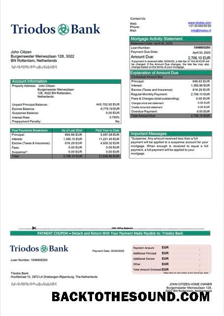 İndir Hollanda Triodos Banka İpotek Hesap Özeti Word and PDF Örnek örnek