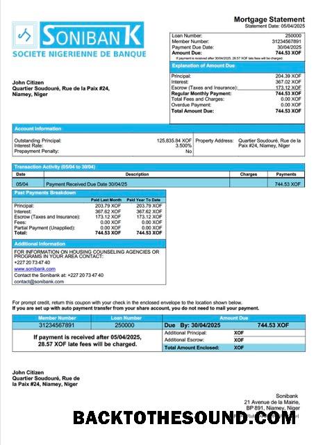 İndir Nijer Sonibank İpotek Hesap Özeti Word and PDF Örnek örnek