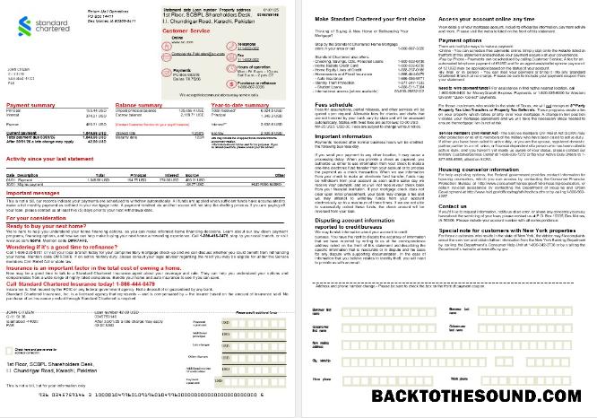 İndir Pakistan standart Chartered İpotek Hesap Özeti in Word and PDF Formatlar, 2 pages Örnek örnek