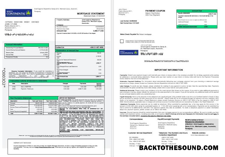 İndir Paraguay Banco Continental S.A.E.C.A. İpotek Hesap Özeti in Word and PDF Formatlar 1 2 Örnek örnek