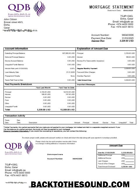 İndir Katar geliştirme Banka İpotek Hesap Özeti in Word and PDF Formatlar Örnek örnek