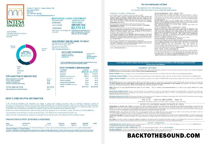 İndir Romanya Intesa Sanpaolo Banka İpotek Hesap Özeti in Word and PDF Formatlar 1 2 Örnek örnek