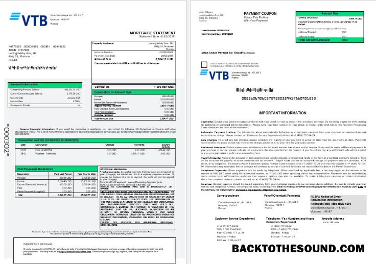 İndir Rusya VTB Banka İpotek Hesap Özeti in Word and PDF Formatlar 1 2 Örnek ön izleme