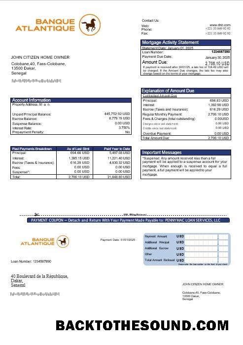 İndir Senegal Banque Atlantique İpotek Hesap Özeti in Word and PDF Formatlar Örnek tasarım