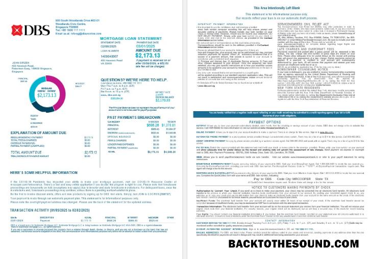 İndir Singapur DBS Banka Banka İpotek Hesap Özeti in Word and PDF Formatlar 1 2 Örnek ön izleme