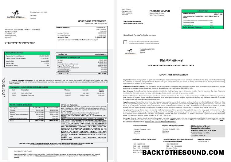 İndir Slovenya Factor banka İpotek Hesap Özeti in Word and PDF Formatlar Örnek taslak