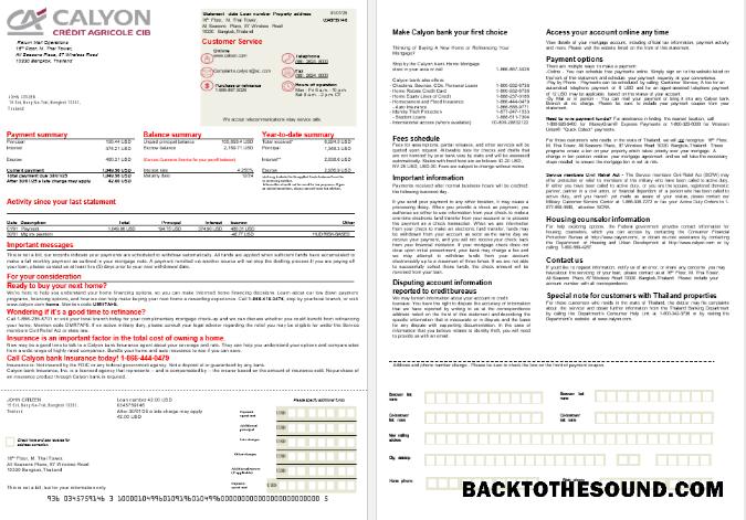 İndir Tayland Caylon Banka İpotek Hesap Özeti in Word and PDF Formatlar, 2 pages Örnek tasarım