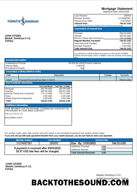 İndir Türkiye Bankasi Banka İpotek Hesap Özeti in Word and PDF Formatlar Örnek şablon