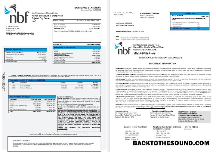 İndir BAE Fujeirah ulusal Banka İpotek Hesap Özeti in Word and PDF Formatlar 1 2 Örnek taslak