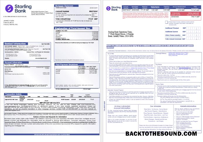 İndir Birleşik Krallık Starling Banka İpotek Hesap Özeti in Word and PDF Formatlar, 3 pages Örnek tasarım