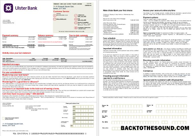 İndir Birleşik Krallık Ulster Banka İpotek Hesap Özeti in Word and PDF Formatlar, 2 pages Örnek tasarım