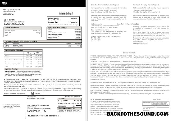 İndir ABD 1One Kart İpotek Hesap Özeti in Word and PDF Formatlar Örnek örnek