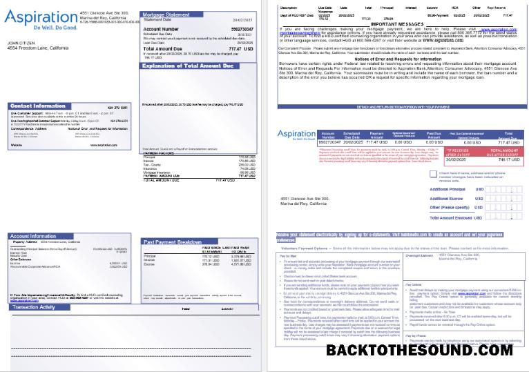 İndir ABD Aspiration Banka İpotek Hesap Özeti in Word and PDF Formatlar, 3 pages 1 2 Örnek örnek
