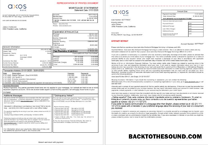 İndir ABD Axos Banka İpotek Hesap Özeti in Word and PDF Formatlar, 3 pages 1 2 Örnek ön izleme