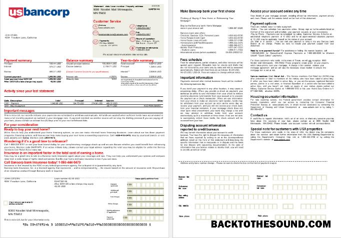 İndir ABD Bancorp Banka İpotek Hesap Özeti in Word and PDF Formatlar, 2 pages Örnek ön izleme
