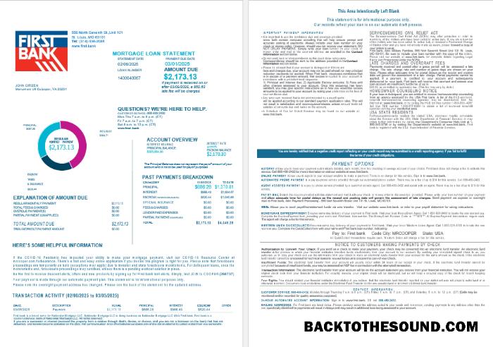 İndir ABD Bay First Banka İpotek Kredi Hesap Özeti in Word and PDF Formatlar , 4 pages 1 2 Örnek taslak