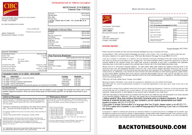 İndir ABD CIBC Banka İpotek Hesap Özeti in Word and PDF Formatlar, 3 pages 1 2 Örnek şablon