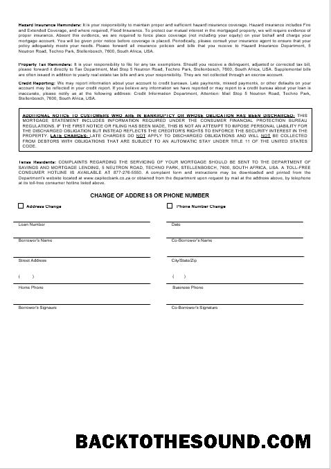 İndir ABD Capitec Banka İpotek Hesap Özeti in Word and PDF Formatlar 3 Örnek tasarım