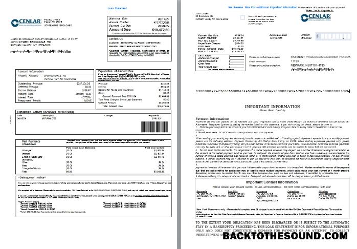 İndir ABD Central Kredi Administration Kredi Hesap Özeti, 3 pages 1 2 scr Örnek şablon