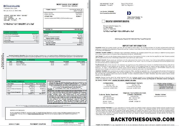 İndir ABD Dovenmuehle İpotek Hesap Özeti, 3 pages 1 2 scr Örnek ön izleme