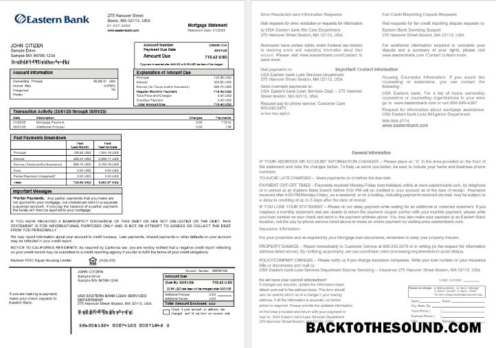 İndir ABD Eastern Banka İpotek Hesap Özeti in Word and PDF Formatlar Örnek şablon