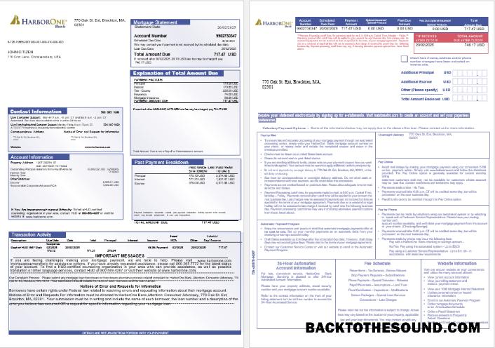 İndir ABD HarborOne Banka İpotek Hesap Özeti in Word and PDF Formatlar, 3 pages 1 2 Örnek taslak