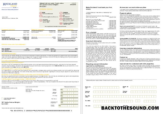 İndir ABD Massachusetts Rockland Trust Banka İpotek Hesap Özeti in Word and PDF Formatlar, 2 pages Örnek taslak