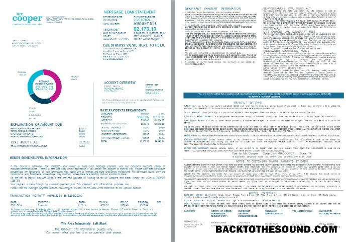 İndir ABD Mr. Cooper Changing the Face of Home Loans İpotek Kredi Hesap Özeti, 4 pages 1 2 scr Örnek örnek