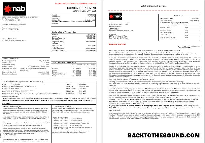 İndir ABD Nab Banka İpotek Hesap Özeti in Word and PDF Formatlar, 3 pages 1 2 Örnek şablon