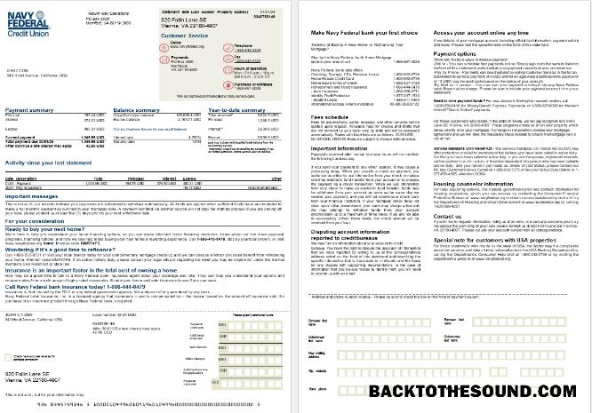 İndir ABD Navy Federal Banka İpotek Hesap Özeti in Word and PDF Formatlar, 2 pages Örnek tasarım