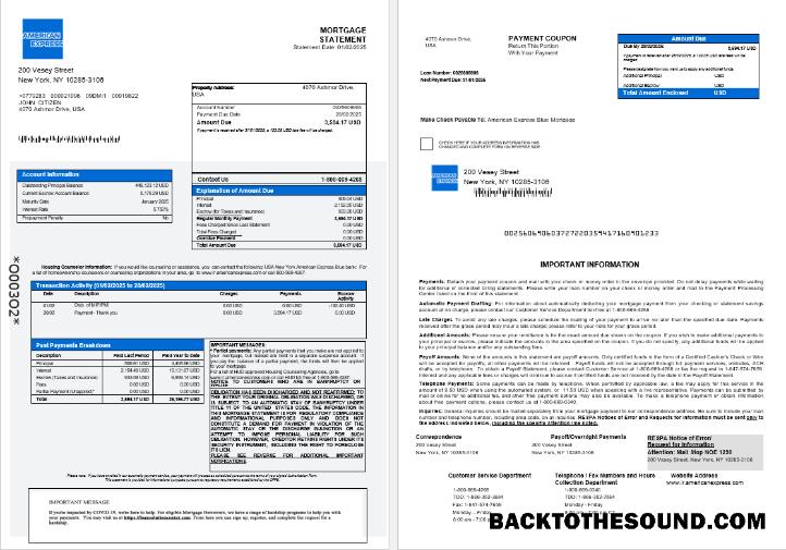 İndir ABD Yeni York American Express mavi Banka İpotek Hesap Özeti in Word and PDF Formatlar 1 2 Örnek örnek