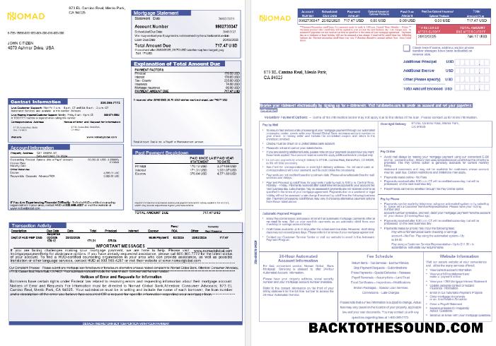 İndir ABD Nomad Global Banka İpotek Hesap Özeti in Word and PDF Formatlar, 3 pages Örnek şablon