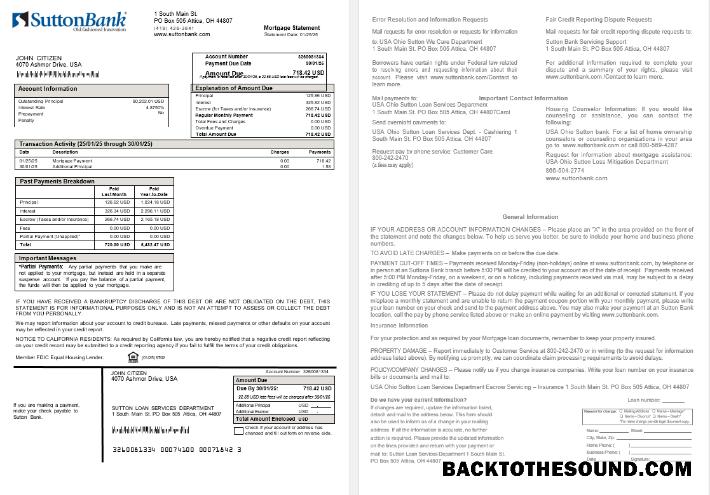 İndir ABD Ohio Sutton Banka İpotek Hesap Özeti in Word and PDF Formatlar Örnek örnek