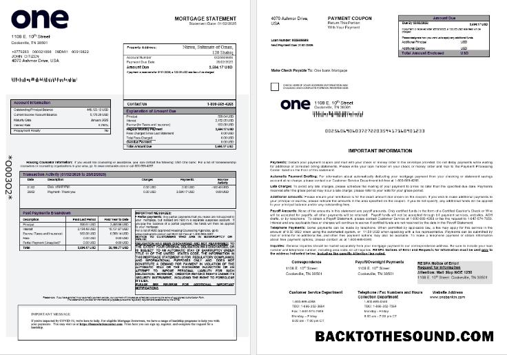 İndir ABD One Banka İpotek Hesap Özeti in Word and PDF Formatlar 1 2 Örnek örnek