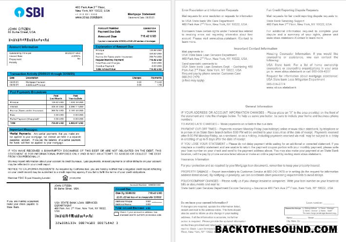 İndir ABD State Banka of Indian Banka İpotek Hesap Özeti in Word and PDF Formatlar Örnek örnek