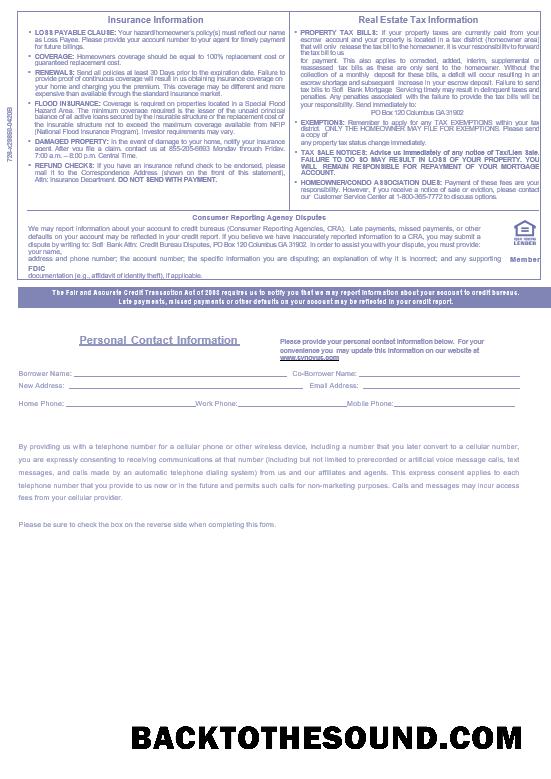 İndir ABD Synovus Banka İpotek Hesap Özeti in Word and PDF Formatlar, 3 pages 3 Örnek taslak